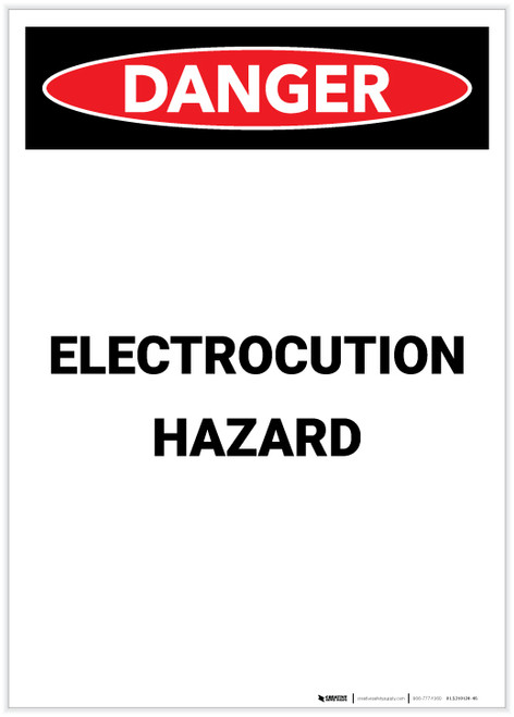 Danger: Electrocution Hazard Portrait - Label