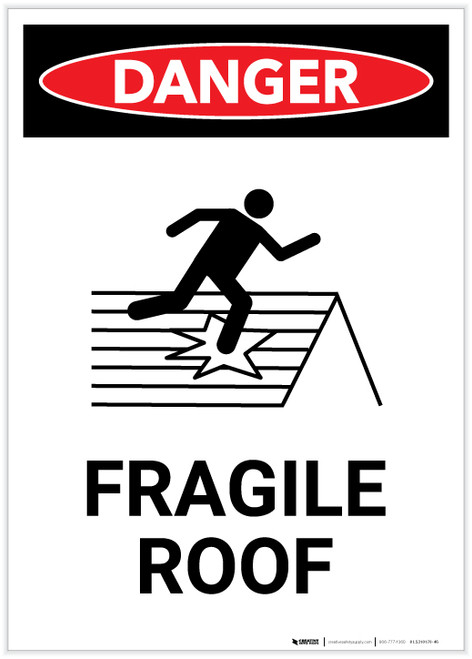 Danger: Fragile Roof with Icon Portrait - Label