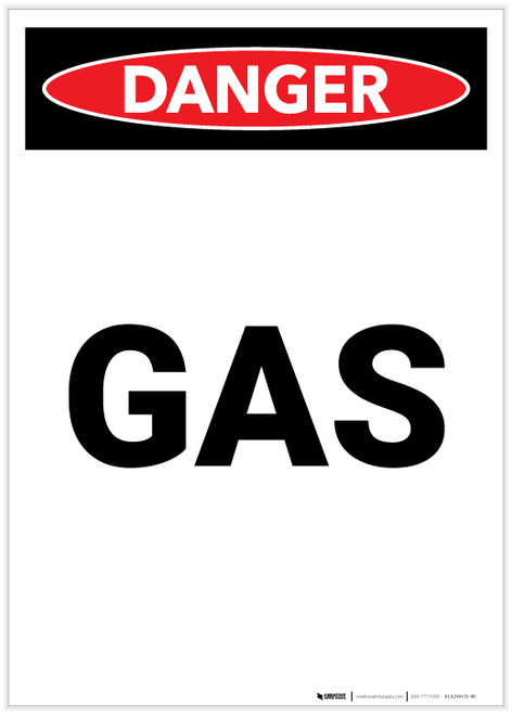 Danger: Gas Warning Portrait - Label