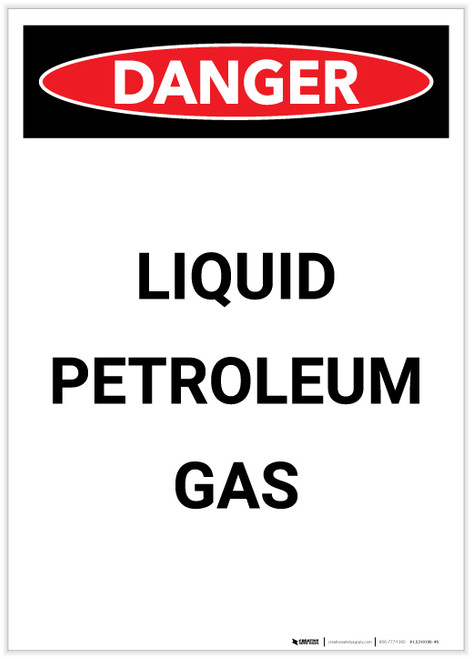 Danger: Liquid Petroleum Gas Portrait - Label