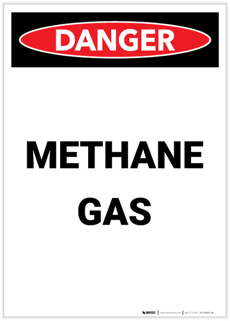 Danger: Methane Gas Portrait - Label