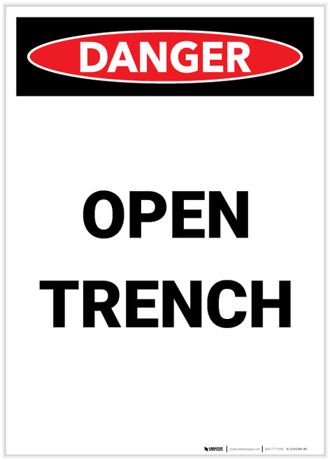 Danger: Open Trench Portrait - Label