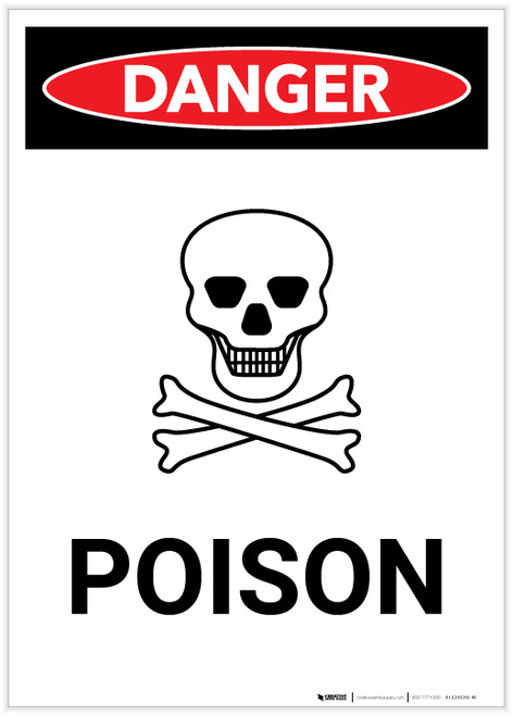 Danger: Poison with Icon Portrait - Label