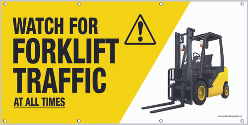 Watch For Forklift Banner