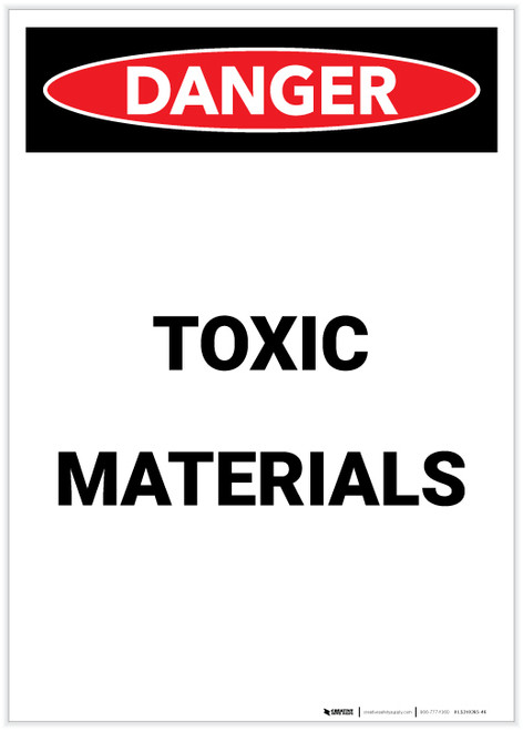 Danger: Toxic Materials Portrait - Label