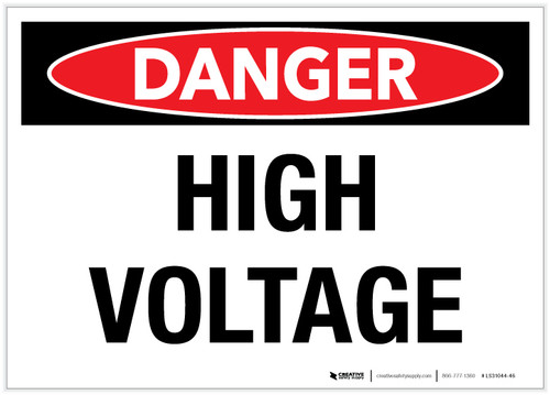 Danger: High Voltage - Label
