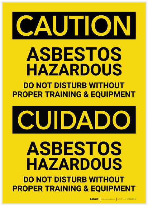 Caution: Asbestos Hazardous Bilingual (Spanish) - Label