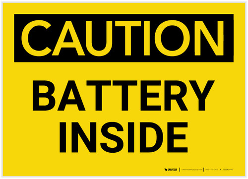 Caution: Battery Inside - Label