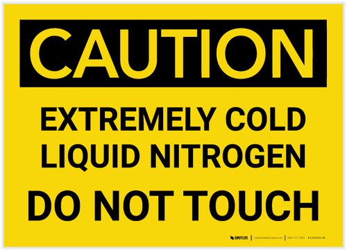 Caution: Extremely Cold Liquid Nitrogen/Do not Touch - Label