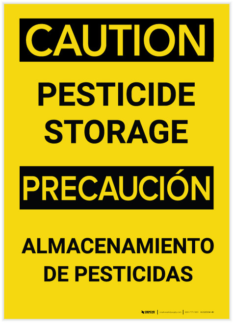 Caution: Pesticide Storage Bilingual Spanish - Label