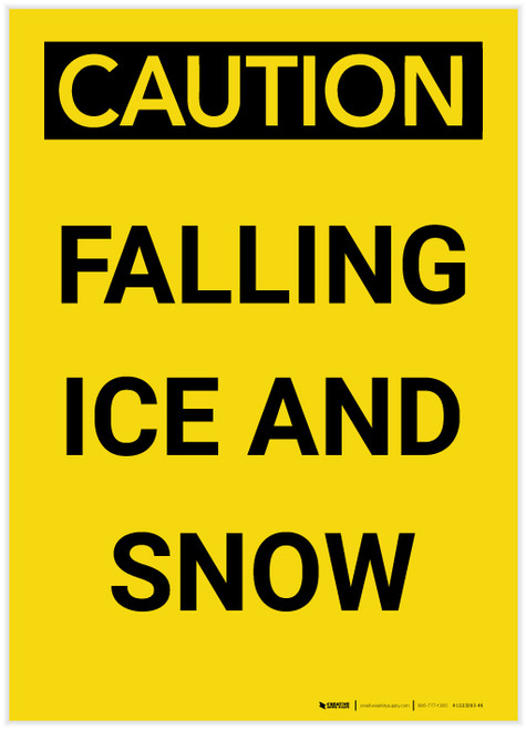 Caution: Falling Ice and Snow Portrait - Label