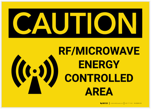 Caution: RF Microwave Energy Controlled Area - Label