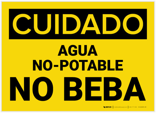 Caution: Non Potable Water Do Not Drink Spanish - Label