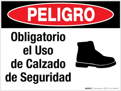 Obligatorio el Uso de Calzado de Seguridad - Wall Sign