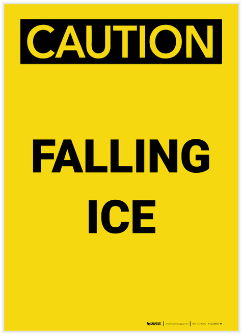 Caution: Falling Ice Portrait - Label