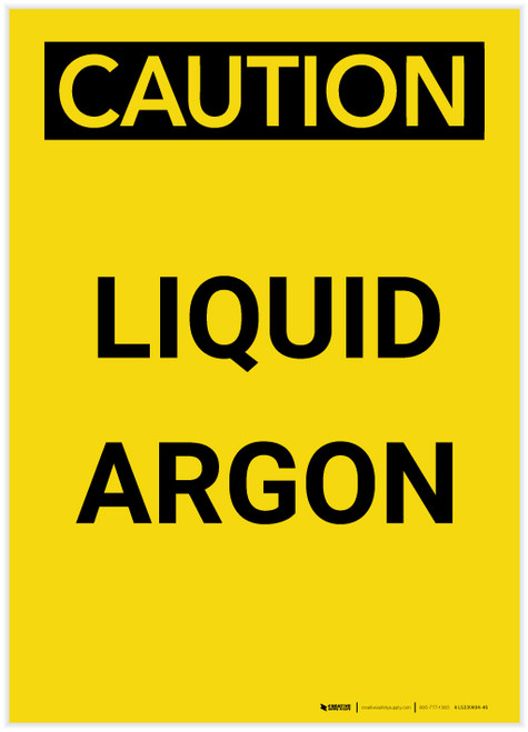 Caution: Liquid Argon Portrait - Label