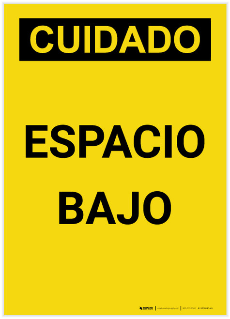 Caution: Low Clearance Spanish Portrait - Label