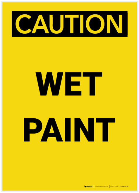 Caution: Wet Paint Portrait - Label