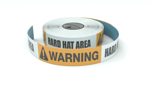 Warning: Hard Hat Area - Inline Printed Floor Marking Tape