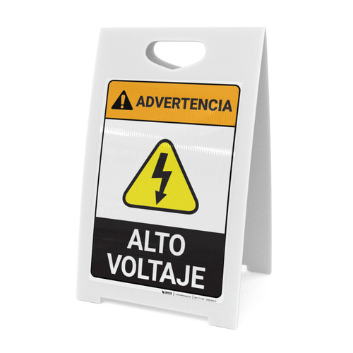 Warning: High Voltage Spanish ANSI - A-Frame Sign