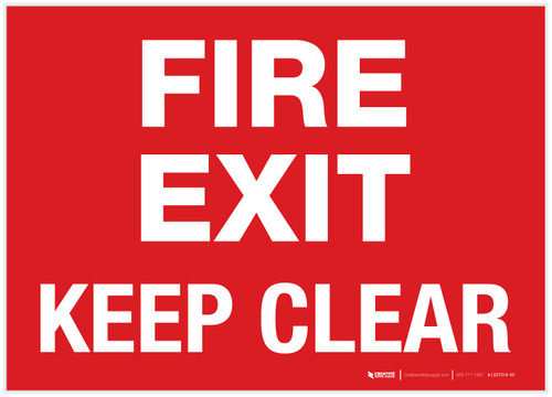 Fire Exit - Keep Clear - Label