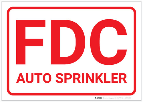 FDC Auto Sprinkler Landscape - Label