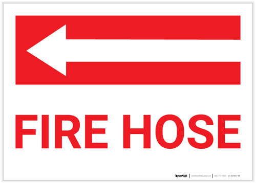 Fire Hose with Left Arrow Landscape - Label