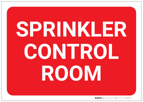 Sprinkler Control Room Red Portrait - Label