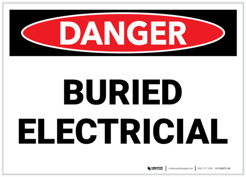 Danger: Buried Electrical - Label