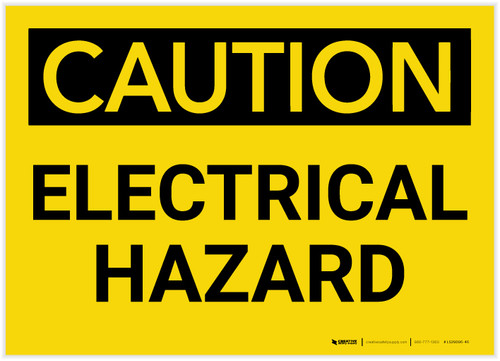 Caution: Electrical Hazard - Label
