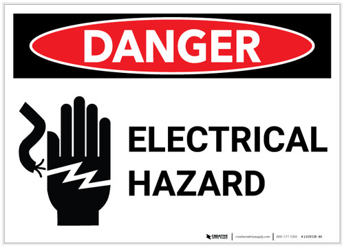 Danger: Electrical Hazard with Graphic - Label