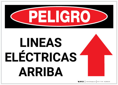 Danger: Electric Lines Above - Label