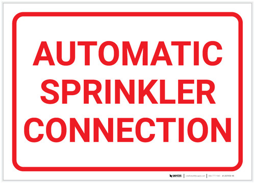 Automatic Sprinkler Connection (White) - Label