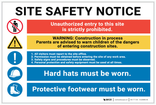 Notice: Multi Message Job Site Safety - Label
