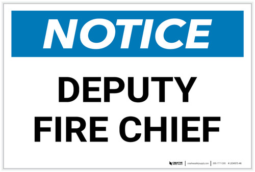 Notice: Deputy Fire Chief - Label