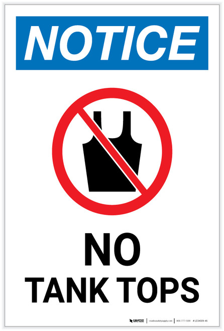 Notice: No Tank Tops with Icon - Label