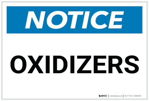Notice: Oxidizers - Label