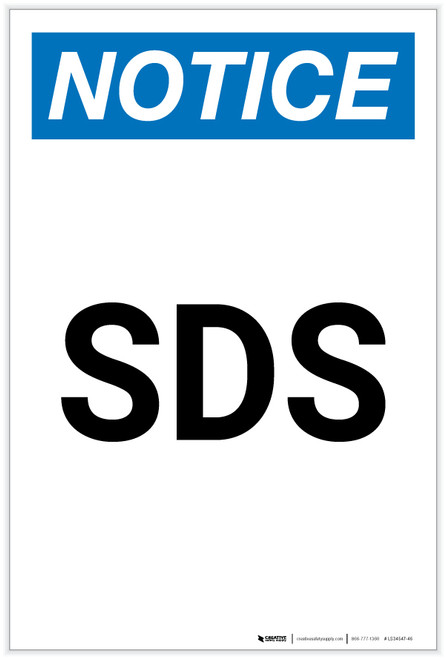 Notice: SDS Portrait - Label