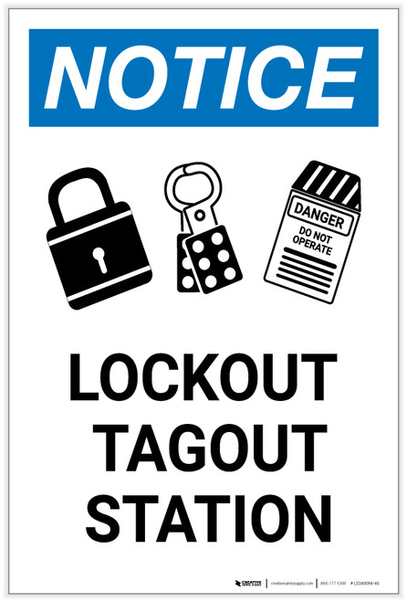Notice: Lockout Tagout Station with Portrait - Label