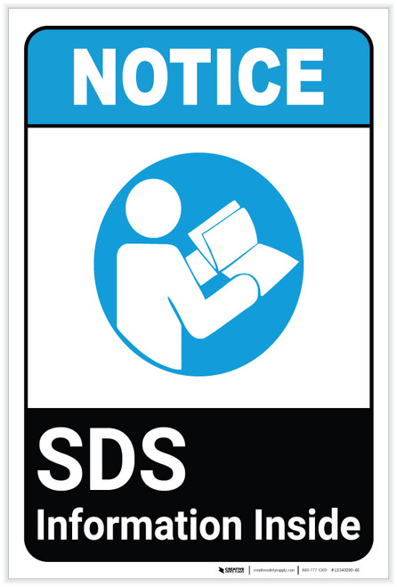 Notice: SDS Information Inside ANSI Portrait - Label