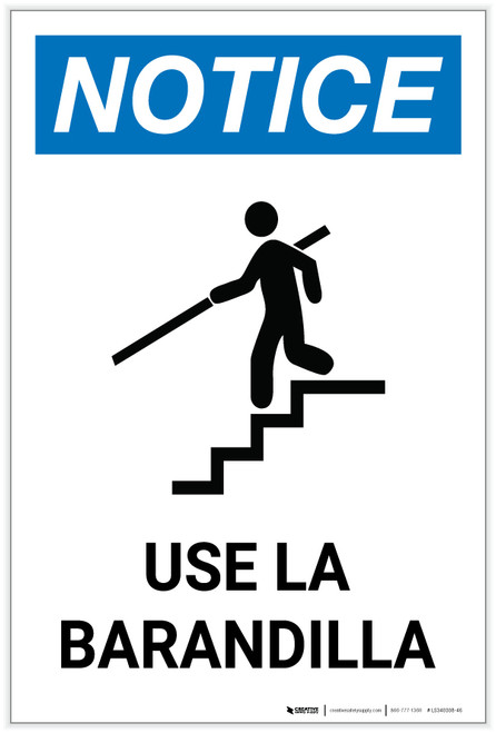 Notice: Use Handrail with Icon Portrait - Label