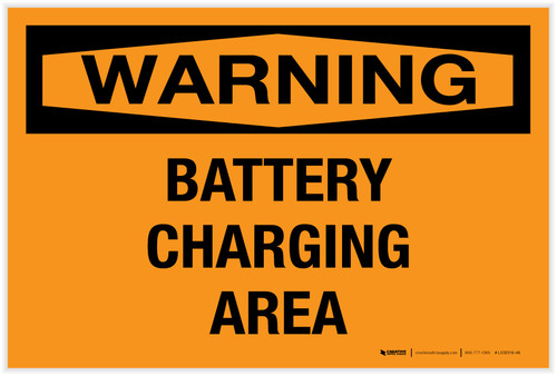 Warning: Battery Charging Area - Label