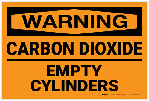 Warning: Carbon Dioxide Empty Cylinders - Label
