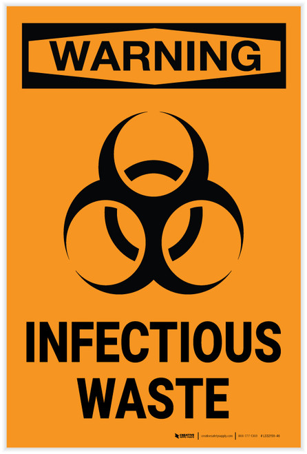 Warning: Biohazard Infectious Waste - Label