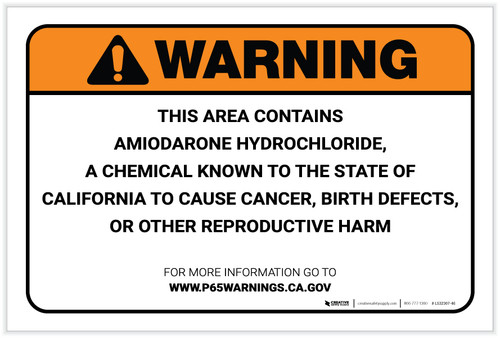 Warning: Prop 65 Amiodarone hydrochloride - Label