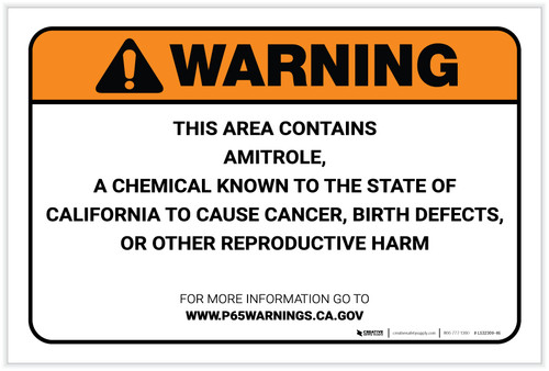 Warning: Prop 65 Amitrole - Label