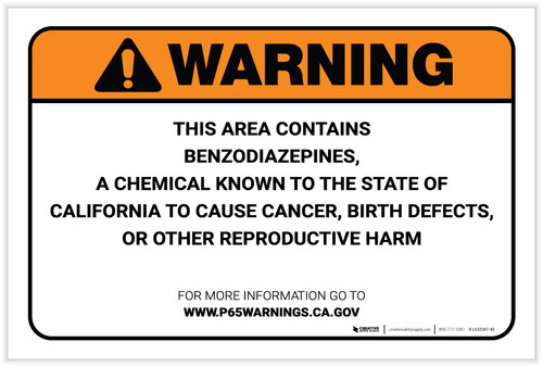 Warning: Prop 65 Benzodiazepines - Label