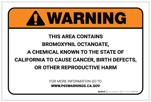 Warning: Prop 65 Bromoxynil octanoate - Label
