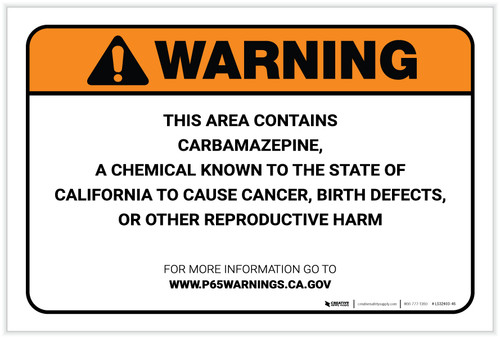Warning: Prop 65 Carbamazepine - Label