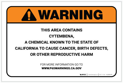 Warning: Prop 65 Cytembena - Label